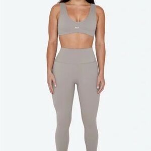 SET Activewear Gray (Stone) Leggings and Sports Bra